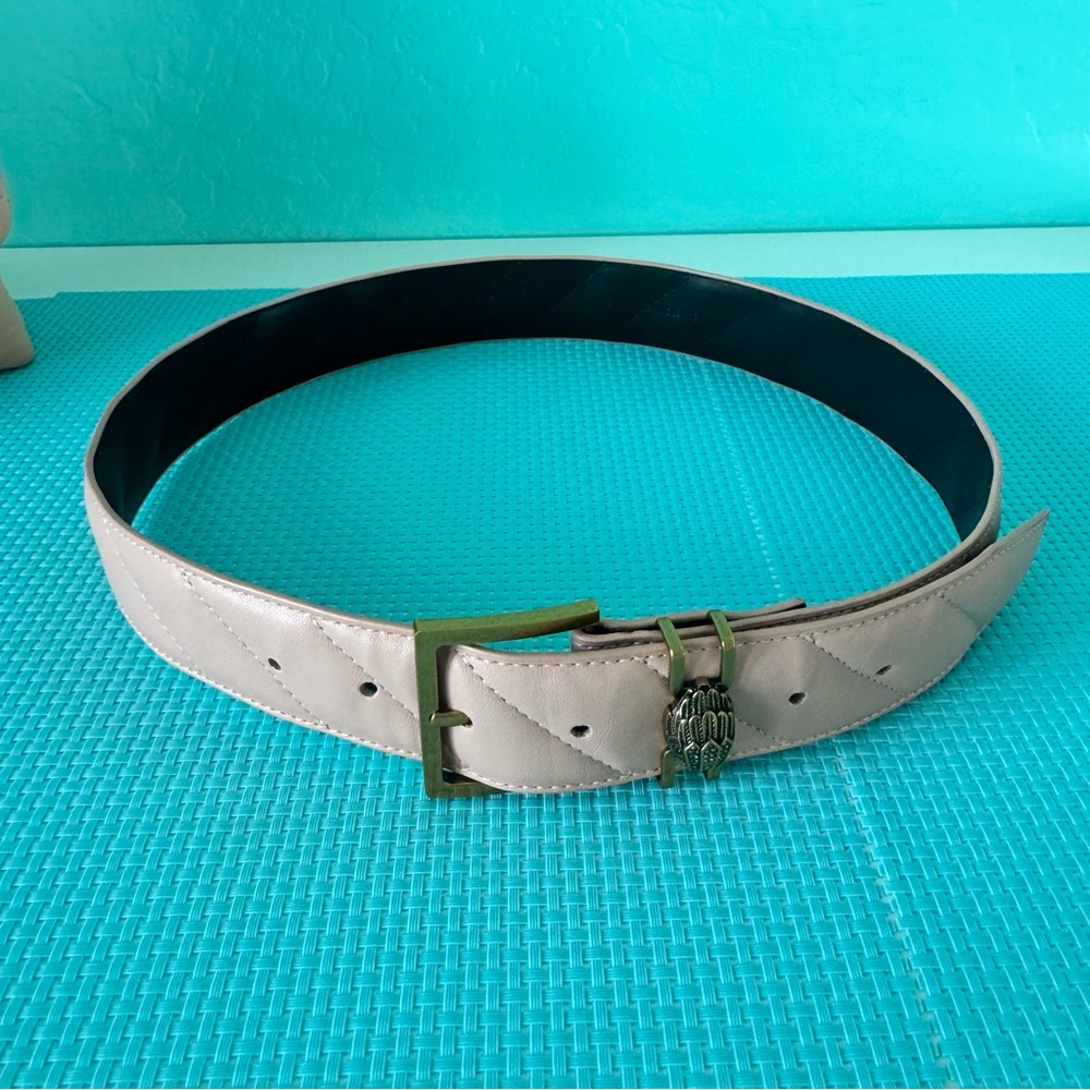 Kurt Geiger London 1.2" Quilted Leather Hip Belt with an eagle buckle S/M blush